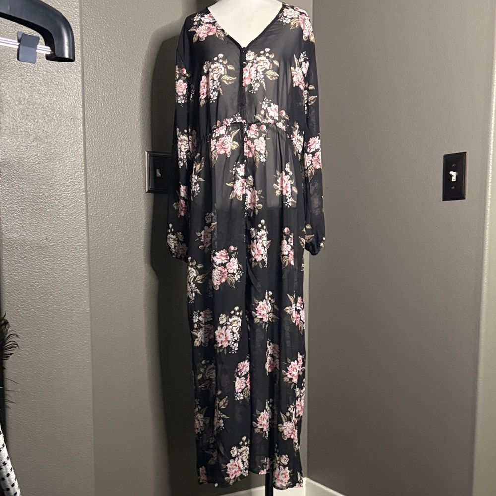 Elegant Floral Long Sleeve Dress